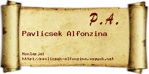 Pavlicsek Alfonzina névjegykártya